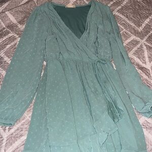 Teal long sleeve stress